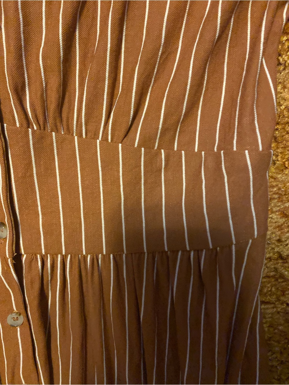 By Together Brown Striped Button-Front Midi Dress - Picture 3 of 7